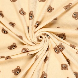 Tessuto Fleece Polare doppia faccia Orsacchiotto su fondo beige | Tessuti Lupo
