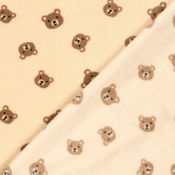 Tessuto Fleece Polare doppia faccia Orsacchiotto su fondo beige | Tessuti Lupo