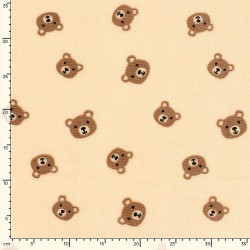 Tessuto Fleece Polare doppia faccia Orsacchiotto su fondo beige | Tessuti Lupo