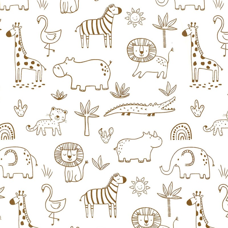 Tessuto Jersey Animali della Savana | Tessuti Lupo