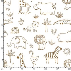 Tessuto Jersey Animali della Savana | Tessuti Lupo