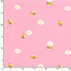 Tessuto Jersey Piccole Api e Margherite | Tessuti Lupo