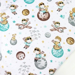 Tessuto Cotone Piccolo Principe Sfondo Bianco | Tessuti Lupo