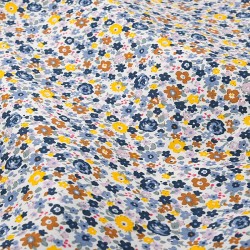 Tessuto di Cotone Liberty Fiori di Campo Multicolore | Tessuti Lupo