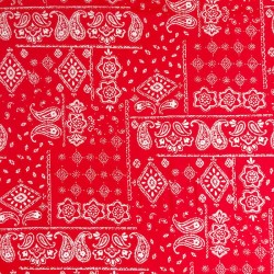 Tessuto di Cotone Bandana Rosso Classico | Tessuti Lupo