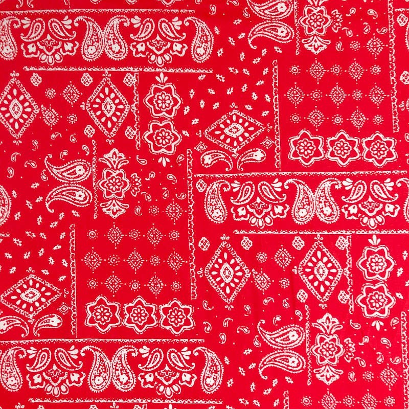 Tessuto di Cotone Bandana Rosso Classico | Tessuti Lupo