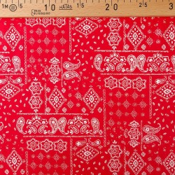Tessuto di Cotone Bandana Rosso Classico | Tessuti Lupo
