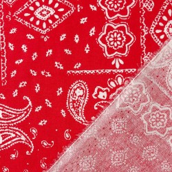 Tessuto di Cotone Bandana Rosso Classico | Tessuti Lupo