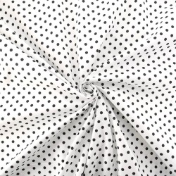 Tessuto Cotone Pois Neri 5 mm Sfondo Nero | Tessuti Lupo