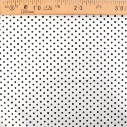 Tessuto Cotone Pois Neri 5 mm Sfondo Nero | Tessuti Lupo