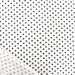 Tessuto Cotone Pois Neri 5 mm Sfondo Nero | Tessuti Lupo