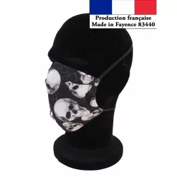 Maschera di protezione pieghevole per cranio riutilizzabile AFNOR design alla moda | Tissus Loup