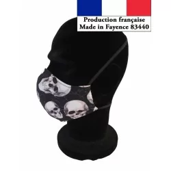 Maschera di protezione Turchese Cranes design alla moda riutilizzabile AFNOR | Tissus Loup