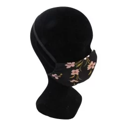 Maschera di protezione Fiori design alla moda riutilizzabile AFNOR | Tissus Loup