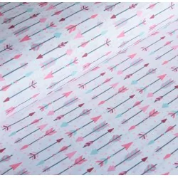Tessuto di Cotone con Frecce Rosa | Tissus Loup