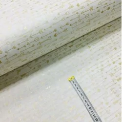 Tessuto di Cotone con Frecce Dorate | Tissus Loup