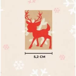 Tessuto di Cotone con Renne di Natale e Fiocco di Neve | Tissus Loup