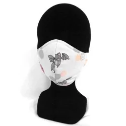 Maschera barriera design pipistrello alla moda riutilizzabile AFNOR | Tissus Loup