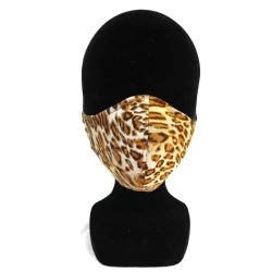 Maschera di protezione barriera design leopardato alla moda riutilizzabile AFNOR | Tissus Loup