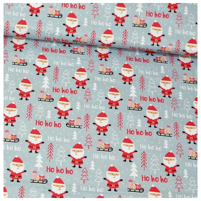 Tessuto di Cotone Babbo Natale Rosso - Ho ho ho | Tissus Loup