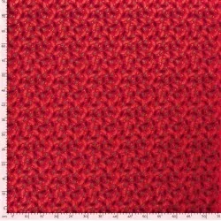 Tessuto di Cotone con rami dorati di Natale su sfondo Rosso | Tissus Loup