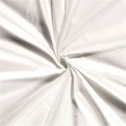Tessuto Cotone Pois Argentati 3mm Fond Bianco Roto | Tissus Loup