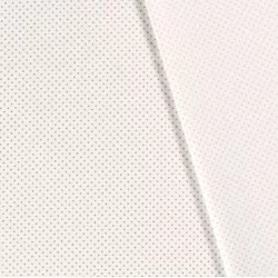 Tessuto Cotone Pois Argentati 3mm Fond Bianco Roto | Tissus Loup