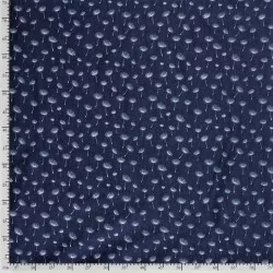 Tessuto Jeans stretch blu scuro stampato con soffioni | Tissus Loup