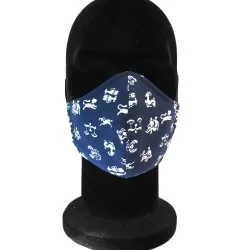 Maschera di protezione a barriera con motivo serpente design alla moda riutilizzabile AFNOR made in Fayence | Tissus Loup