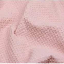 Tessuto Cotone Nido d'Ape Rosa Pallido | Tissus Loup
