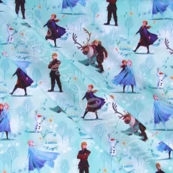 Tessuto Cotone Regina delle Nevi Elsa Anna e Kristoff Disney | Tissus Loup