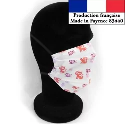 Maschera di protezione leggera Gattino e Farfalla per l'estate riutilizzabile AFNOR Made in Fayence | Tissus Loup