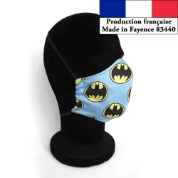 Maschera di protezione barriera Batman design alla moda riutilizzabile AFNOR | Tissus Loup