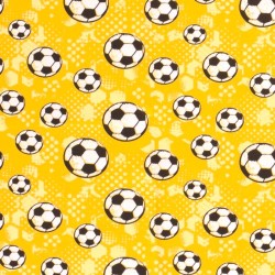 Tessuto Jersey cotone Football su sfondo giallo | Tissus Loup