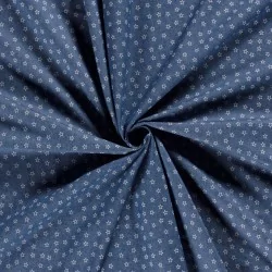 Tessuto Jean stretch stampato in azzurro con piccole stelle | Tissus Loup