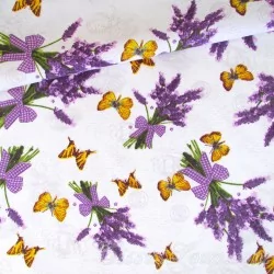 Tessuto Bouquet di Lavanda e Farfalla | Tissus Loup
