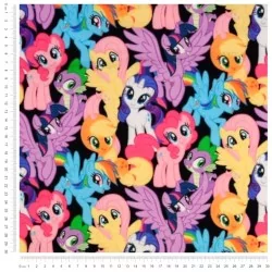 Tessuto Jersey cotone My Little Pony Fond Nero Il Mio Mini Pony | Tessuti Lupo