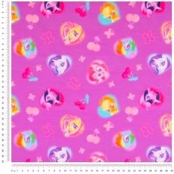 Tessuto Jersey cotone My Little Pony Sfondo viola rosa Il Mio Piccolo Pony | Tissus Loup