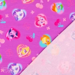 Tessuto Jersey cotone My Little Pony Sfondo viola rosa Il Mio Piccolo Pony | Tissus Loup