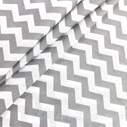Tessuto di Cotone Zigzag Grigio Sfondo Bianco | Tessuti Lupo