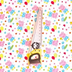 Tessuto di cotone Peppa Pig su sfondo bianco | Tissus Loup