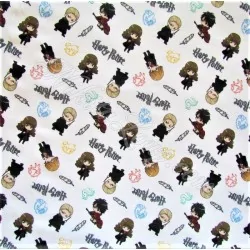 Tessuto di Cotone Harry Potter su Fondo Bianco | Tissus Loup