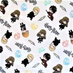 Tessuto Harry Potter su fondo bianco