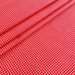 Tessuto Cotone a Piccoli Quadretti Rosso e Bianco 3mm | Tessuti Lupo