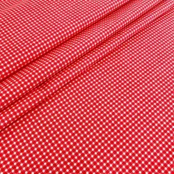 Tessuto Cotone a Piccoli Quadretti Rosso e Bianco 3mm | Tessuti Lupo