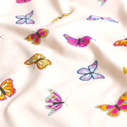 Tessuto Jersey di cotone Farfalle Colorate | Tessuti Lupo