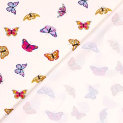 Tessuto Jersey di cotone Farfalle Colorate | Tessuti Lupo