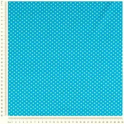 Tessuto Jersey a Pois Bianchi 3mm su Fondo Blu Turchese | Tessuti Lupo