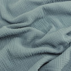 Tessuto Doppia Garza di Cotone Blu Grigio | Tessuti Lupo