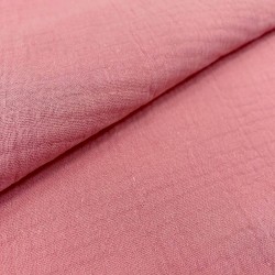 Tessuto Doppia Garza di Cotone Rosa Antico | Tessuti Lupo